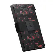 KeySmart Statik Wallet, Holds Up to 15 Cards, Plus Cash, RFID Blocking Technology - Red Forged Carbon