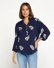 Marlie Top - Gold Leaf Navy