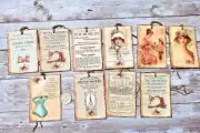 9~Vintage~Ephemera~Sewing Labels~Junk Journal~Linen Cardstock~Gift~Hang~Tags