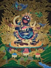 Tibetan thangka Two Armed Mahakala paper poster accent wall ideas