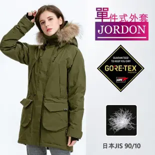 【JORDON 橋登】GORE-TEX 豐厚鵝絨長大衣(女大衣/女外套/羽絨外套/防水/保暖/防風)