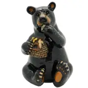 Pacific Giftware Animal World Black Bear Eating Honey Resin Figurine