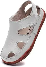 [DADAWEN] Girl's Boy's Summer Leather Strap Fisherman Sandal(Toddler/Little Kid/Big Kid) White Size: 1.5 Little Kid