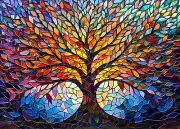 Stained Glass Puzzle Tree of Life Puzzles for Adults 1000 Pieces, Impossible ...