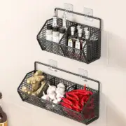 Wall Mounted Storage Rack Onion Ginger Garlic Condiments Kitchen Shelf KitchePW