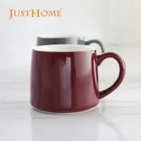 在飛比找momo購物網優惠-【Just Home】金奢色釉陶瓷馬克杯300ml 紅色(杯