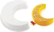 Fewo 3D Moon Shape Silicone Cake Mold, Crescent Moonlight Sonata Mousse Cake Pan Bread Pizza Baking Mold Kitchen Bakeware Tools