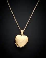 14K Italian Gold Heart Locket Necklace