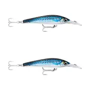 2x Rapala 16cm X Rap Magnum Xtreme Shallow Dive Troll Fish Lure -HD Silver Blue