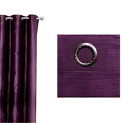 Pair of Villette Eyelet Unlined Curtains Aubergine 120 x 213cm each