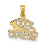 14K Yellow Gold 100% Capricorn Zodiac Charm