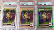 LOT/ 3=2023 Panini Haunted Hoops #149 LeBron James PSA 9 Mint. Base.Orange.Slime