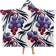 [Ausinbed] Berry Color Cloak Hooded Blanket Fleece Hooded Robe Cloak Arctic Velvet Warm Throw Quilt Poncho Soft Nap Blanket Novelty Blanket Air Conditioning Blanket,60"x80"