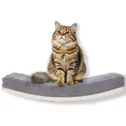 Curved Cat Shelves and Perches Floating Cat Wall Bed with Comfortable Cushion