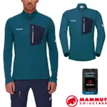 【瑞士 MAMMUT 長毛象】男AENERGY LIGHT 半門襟彈性長袖排汗衣/1014-03780-50507 冰藍/海洋藍