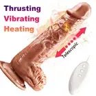 Thrusting Dildo Vibrator Realistic Heating G Spot Clitoris Anal Massager Sex Toy