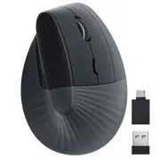 Ergonomic Vertical Mouse Wireless C Rechargeable Mouse with USB & C Adapter