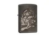 ZIPPO SKULL ARMOUR BLACK ICE DEEP CARVE LIGHTER GIFT BOX 99201