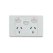 Ultima Double Power Point 250V 10A With 16Ax Extra Switch Horizontal