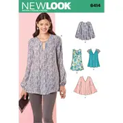 New Look Sewing Pattern 6414 N6414 Misses' Tunic and Top with Neckline Variations
