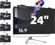 Ssumght Magnetic 24 Inch Computer Screen Privacy Shield, Privacy Screen Filter for Frameless Monitor Widescreen 16:9 Aspect Ratio, Blue Light Protector, Anti-Spy & Anti-Scratch (24 inch)