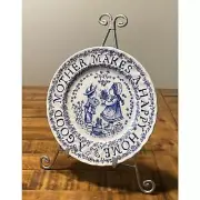 Royal Crownford Staffordshire England Tribute to Mothers Plate 1983 Blue & White