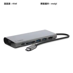 轉接頭Belkin貝爾金typec拓展塢擴展電腦轉換器hdmi口適用Macbook Pro筆記本iPad配件air雷電3