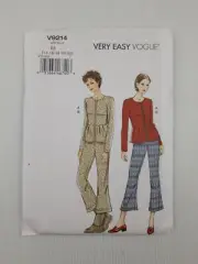 Vogue Sewing Pattern 9214 V9214 Misses Collarless Jacket Pants Size 14-22 NEW