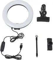 Selfie Ring Light ABS Adjustable Color and Brightness Clip On LED Fill Light for Live Steaming Make Up Meeting Video Calls