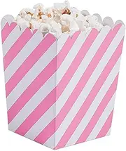 Fun Express MINI STRIPED CANDY PINK/WHITE POPCORN BOX