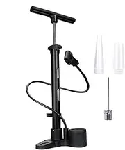Bike Tire Pump with Pressure Gauge | 230PSI Air Pump for Bike | Portable Bike Tire Inflator Tools with 2 Valves Household Air Pump Accessories for Road and Mountain Bikes