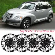 15" 4Pcs Hubcaps Wheel Covers fits R15 Steel Wheel For 03-10 Chrysler PT Cruiser