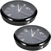 Generic 2pcs Car Clock Car Vent Clocks Watch Clock Mechanisms Battery Powered Automotive Vent Clocks Watch Kit Digital Clock Travel Clock Flip Clock Digital Wall Clock Seconds Steel Black