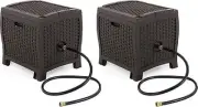 Suncast Slide Trak Outdoor Garden Water Hose Hideaway Storage Bin for 175...