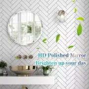 16" Frameless Round Mirror Small Circle Mirror Hanging Wall Mounted for Bathroom