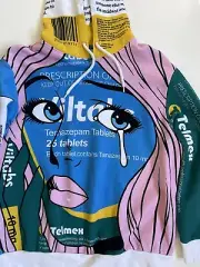 Moschino Jeremy Scott Hoodie Super Cool Print Size 8 US