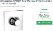 Hansgrohe 18741001 Axor Massaud Thermostatic Trim - Chrome