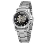 Luxury Gold Automatic Mechanical Watch with Skeleton Dial for Men