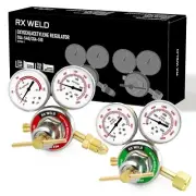 RX WELD Oxygen and Acetylene Regulators CGA540 and CGA510- Compatible with V-...