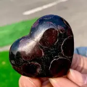 79G Natural Fireworks Red Garnet sphere Quartz Crystal heart-shaped healing