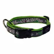 Rogz Fancy Dress Collar Lime Bones SMALL