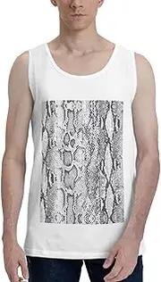 [FSCEV] Snake Skin Black and White Men's Tank Top Shirt Gym Workout Daily Dressing Take A Walk Home-Based Essentials