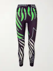 [Tory Sport] Tory Sport - Weightless 7/8 Printed Tactel® And Lycra®-blend Leggings - Purple - x small x small Purple
