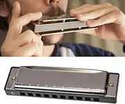 10 Holes C Key Harmonica Portable Small Wind Instrument for Beginners Students