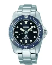 Seiko Prospex Solar Silver and Blue Divers Watch SNE569P