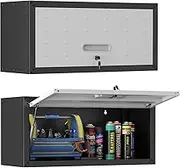 IKIMI Metal Wall Cabinet with Up-flip Door,Heavy Duty Garage Wall Mounted Storage Cabinets,Tool Cabinets for Garage,Kitchen,Warehouse,Office,Assembly Required