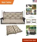 Weather-Resistant 47x40in Khaki Swing Replacement Cushion for Outdoor Relaxation