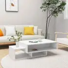 NNEVL Coffee Table White 105x55x32 cm Chipboard