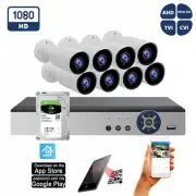 16 Channel HD H.264 DVR 8x 1080p CCTV Camera Security Surveillance System w/2TB