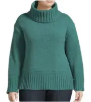 Terra & Sky Women's Plus Size Chenille Turtleneck Sweater 3X